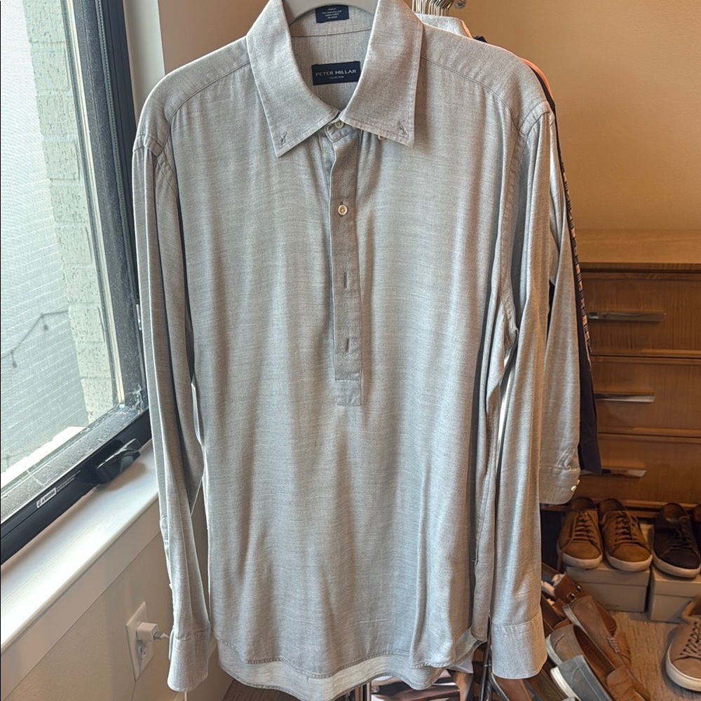 Peter Millar Gray Polo Shirt for Versatile Style